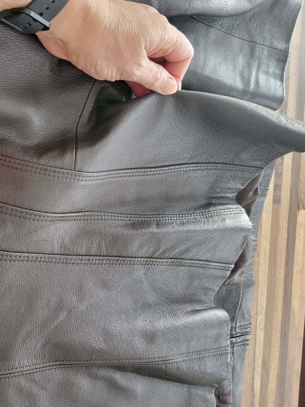 EAST 5TH Fitted Brown Leather Jacket Fully Lined Blazer/Jacket Zip Up - Picture 10 of 13